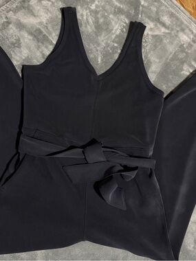 lululemon athletica Black Sleeveless V-Neck Jumpsuit with Tie Waist